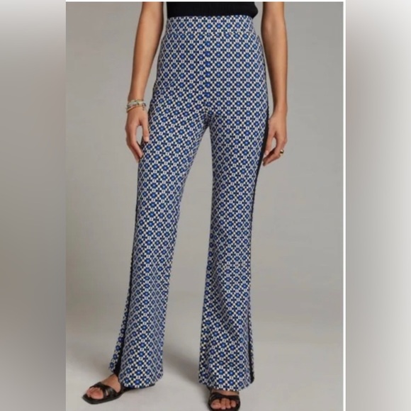 Anthropologie Maeve Pull On Bootcut Pants Blue XS - Picture 2 of 14